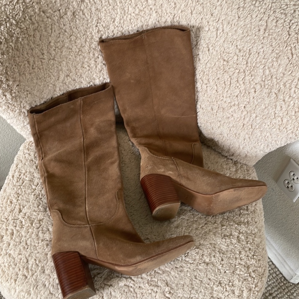 MANGO LEATHER TALL BOOTS SZ 38